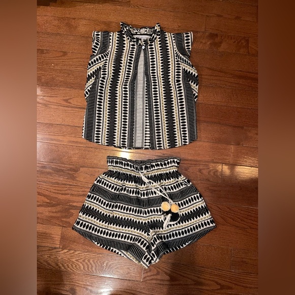 New! Just Bellina Aztec 100% Cotton Tank and Short Set 🖤 XS Made in India - Picture 6 of 16